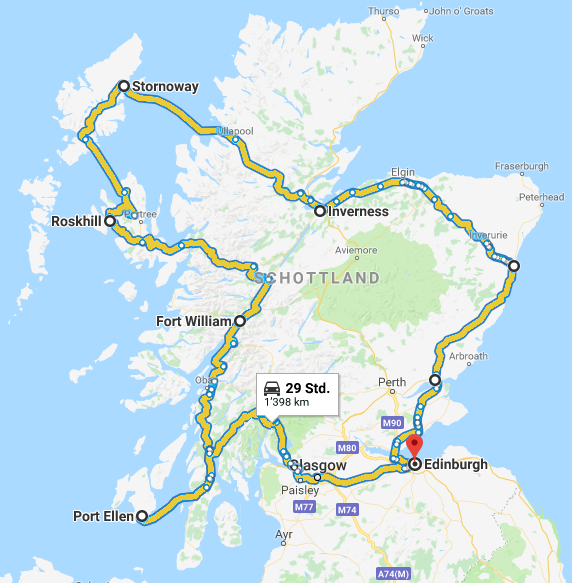 Geplante Schottland-Rundreise